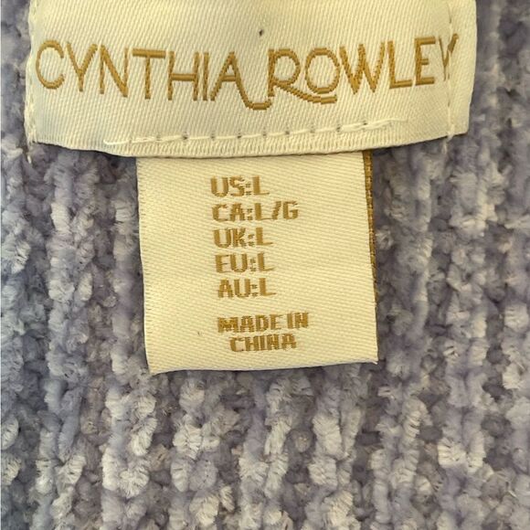 Cynthia Rowley - Knit zip collar Long Sleeve Sweater Size: Large Color:Cool Blue - Picture 8 of 9